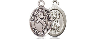 Sterling Silver Saint Christopher Martial Arts Medal Religious and Catholic Jewelry