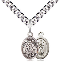 Pewter Saint Christopher Wrestling Medal Religious and Catholic Jewelry