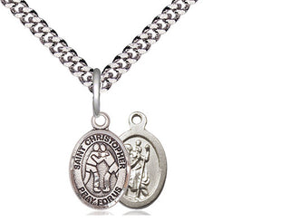 Pewter Saint Christopher Wrestling Medal Religious and Catholic Jewelry