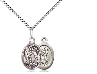 Sterling Silver Saint Christopher Wrestling Medal Religious and Catholic Jewelry