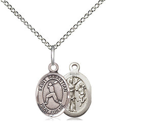 Sterling Silver Saint Sebastian Baseball Medal Religious and Catholic Jewelry
