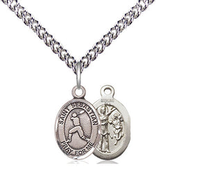 Sterling Silver Saint Sebastian Baseball Medal Religious and Catholic Jewelry