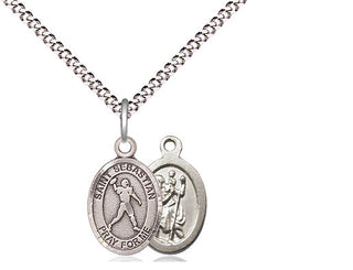 Pewter Saint Sebastian Football Medal Religious and Catholic Jewelry