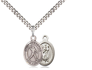 Pewter Saint Sebastian Football Medal Religious and Catholic Jewelry