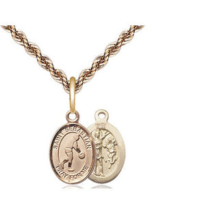 14kt Gold Filled Saint Sebastian Basketball Medal Religious and Catholic Jewelry