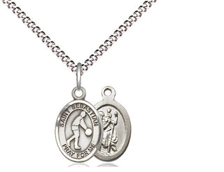 Pewter Saint Sebastian Basketball Medal Religious and Catholic Jewelry