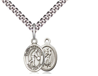 Pewter Saint Sebastian Basketball Medal Religious and Catholic Jewelry