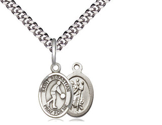 Pewter Saint Sebastian Basketball Medal Religious and Catholic Jewelry
