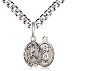 Pewter Saint Sebastian Ice Hockey Medal Religious and Catholic Jewelry