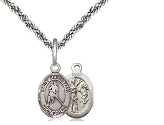 Sterling Silver Saint Sebastian Ice Hockey Medal Religious and Catholic Jewelry