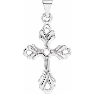 14K White Cross Pendant