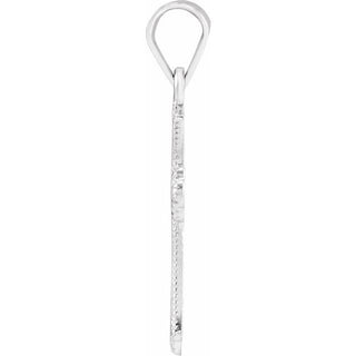 14K White Cross Pendant