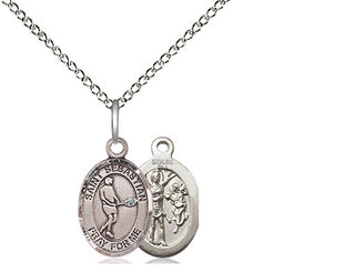 Sterling Silver Saint Sebastian Tennis Medal Religious and Catholic Jewelry