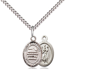 Pewter Saint Sebastian Swimming Medal Religious and Catholic Jewelry
