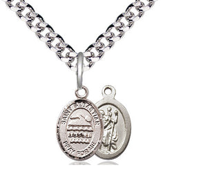 Pewter Saint Sebastian Swimming Medal Religious and Catholic Jewelry