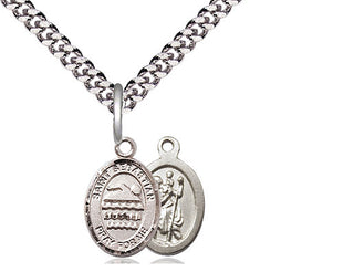 Pewter Saint Sebastian Swimming Medal Religious and Catholic Jewelry