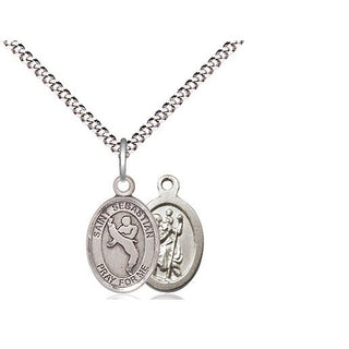 Pewter Saint Sebastian Martial Arts Medal Religious and Catholic Jewelry