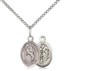 Sterling Silver Saint Sebastian Martial Arts Medal Religious and Catholic Jewelry