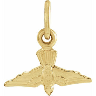 14K Yellow 12x9 mm White Dove Pendant 