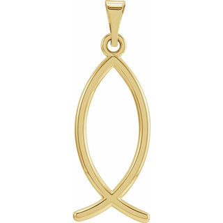 18K Yellow 24x9 mm Ichthus (Fish) Pendant 