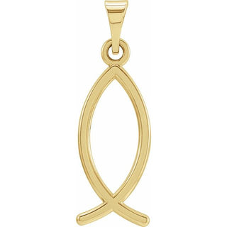 10K Yellow 21x7.5 mm Ichthus (Fish) Pendant 