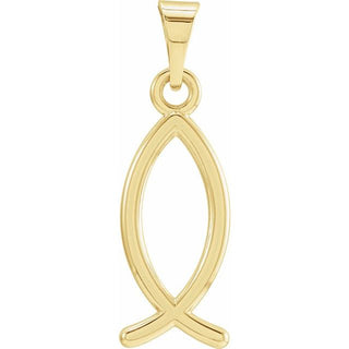 14K Yellow 20x7 mm Ichthus (Fish) Pendant 