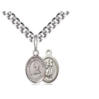 Pewter Saint Sebastian Skiing Medal Religious and Catholic Jewelry