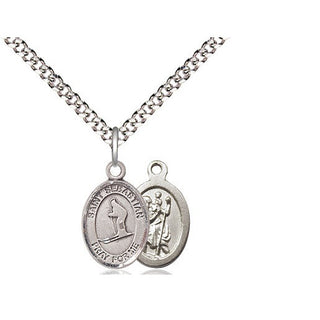Pewter Saint Sebastian Skiing Medal Religious and Catholic Jewelry