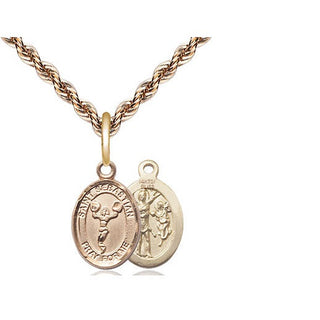 14kt Gold Filled Saint Sebastian Cheerleading Medal Religious and Catholic Jewelry