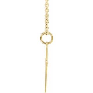 14K Yellow .01 CT Natural Diamond Cross 18" Necklace