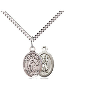 Pewter Saint Sebastian Wrestling Medal Religious and Catholic Jewelry