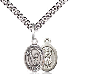 Pewter Saint Sebastian Gymnastics Medal Religious and Catholic Jewelry