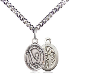 Sterling Silver Saint Sebastian Gymnastics Medal Religious and Catholic Jewelry