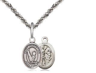 Sterling Silver Saint Sebastian Gymnastics Medal Religious and Catholic Jewelry