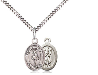 Pewter Saint Sebastian Dance Medal Religious and Catholic Jewelry