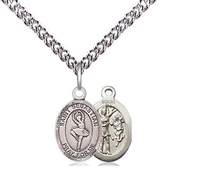 Sterling Silver Saint Sebastian Dance Medal Religious and Catholic Jewelry