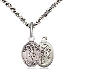Sterling Silver Saint Sebastian Dance Medal Religious and Catholic Jewelry
