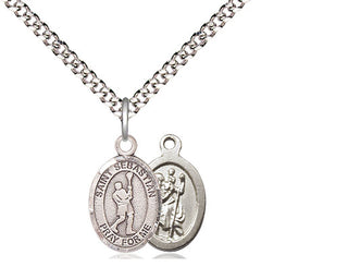 Pewter Saint Sebastian Lacrosse Medal Religious and Catholic Jewelry