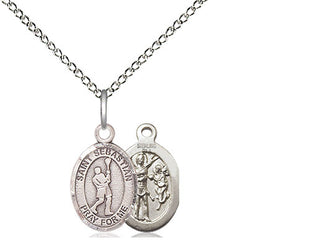 Sterling Silver Saint Sebastian Lacrosse Medal Religious and Catholic Jewelry