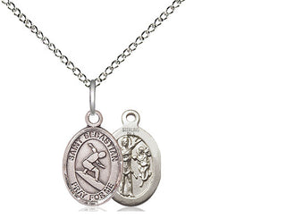 Sterling Silver Saint Sebastian Surfing Medal Religious and Catholic Jewelry