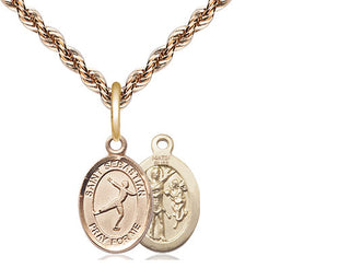 14kt Gold Filled Saint Sebastian Figure Skating Medal Religious and Catholic Jewelry