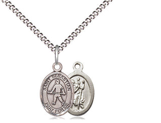 Pewter Saint Sebastian Field Hockey Medal Religious and Catholic Jewelry