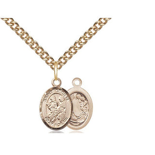 14kt Gold Filled Saint Cecilia Marching Band Medal Religious and Catholic Jewelry