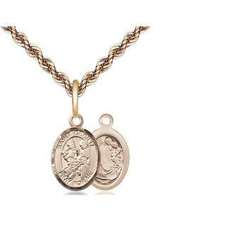 14kt Gold Filled Saint Cecilia Marching Band Medal Religious and Catholic Jewelry