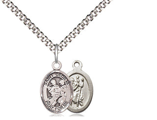 Pewter Saint Cecilia Marching Band Medal Religious and Catholic Jewelry