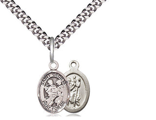 Pewter Saint Cecilia Marching Band Medal Religious and Catholic Jewelry