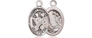 Sterling Silver Saint Cecilia Marching Band Medal Religious and Catholic Jewelry
