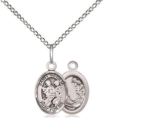 Sterling Silver Saint Cecilia Marching Band Medal Religious and Catholic Jewelry