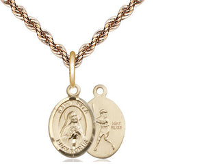 14kt Gold Saint Rita Baseball Medal
