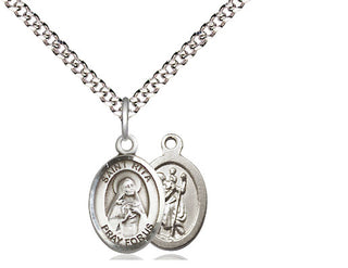 Pewter Saint Rita Baseball Medal Religious and Catholic Jewelry